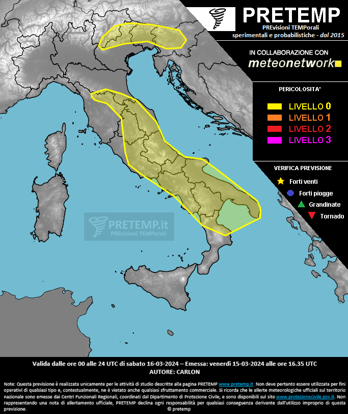 Mappa previsione del 16 marzo 2024