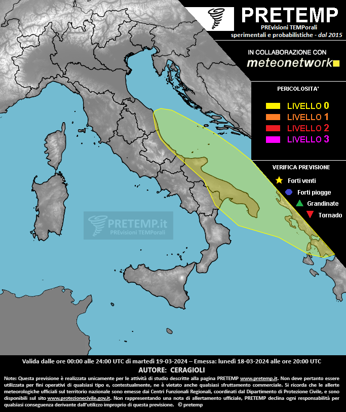 Mappa previsione del 19 marzo 2024