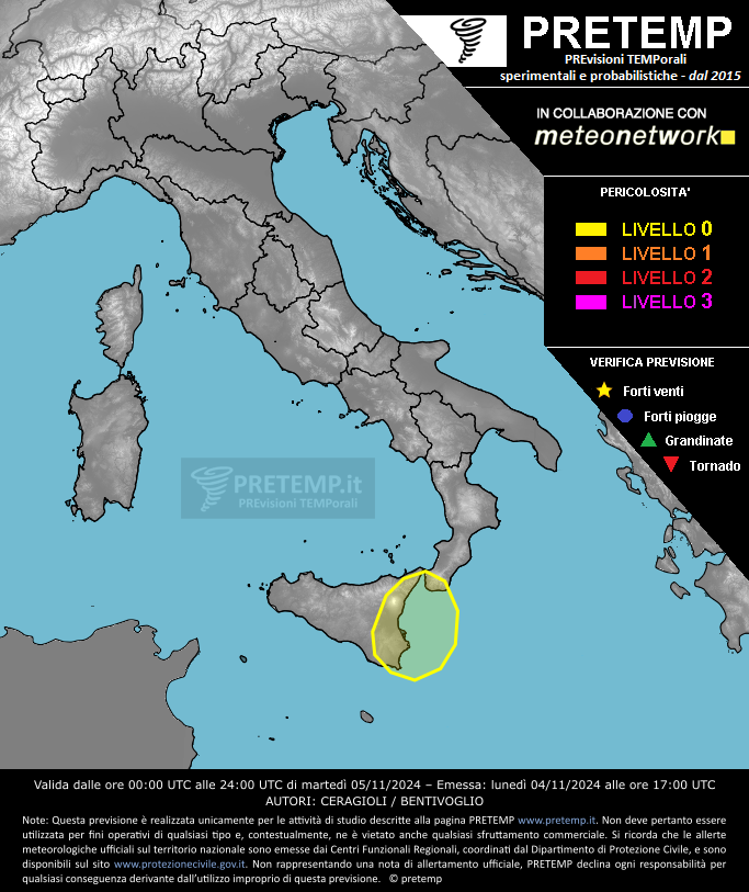 Mappa previsione del 05 novembre 2024