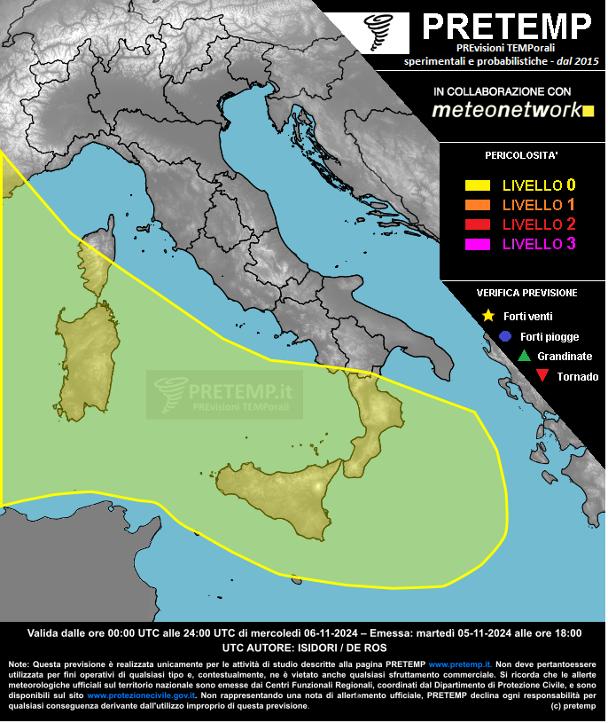 Mappa previsione del 07 novembre 2024