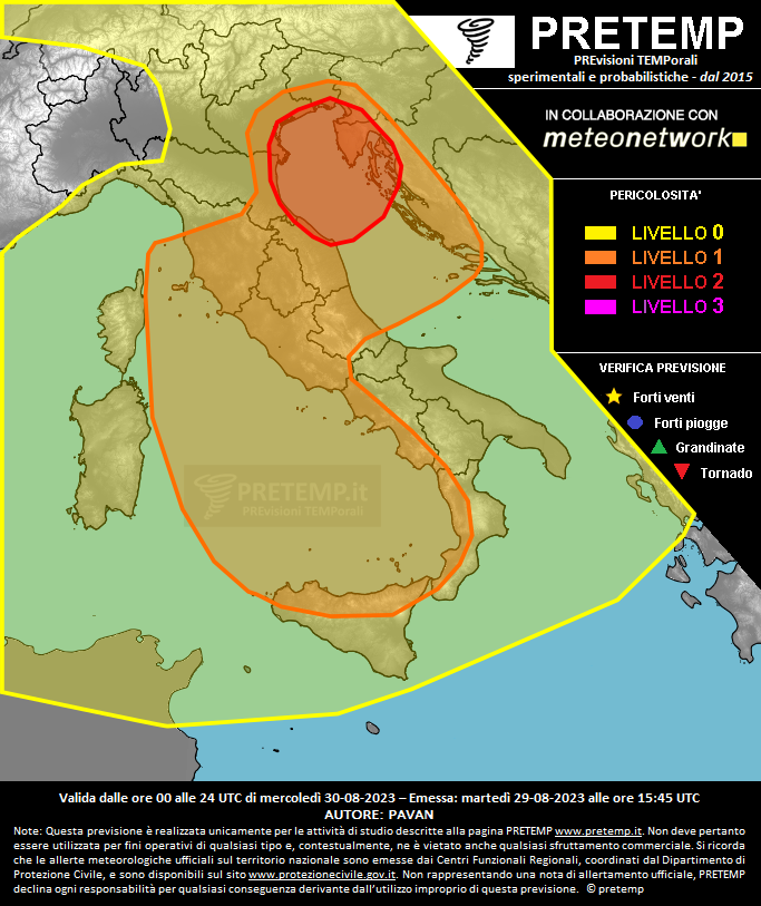 Mappa previsione del 30 agosto 2023