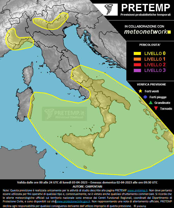 Mappa previsione del 03 aprile 2023
