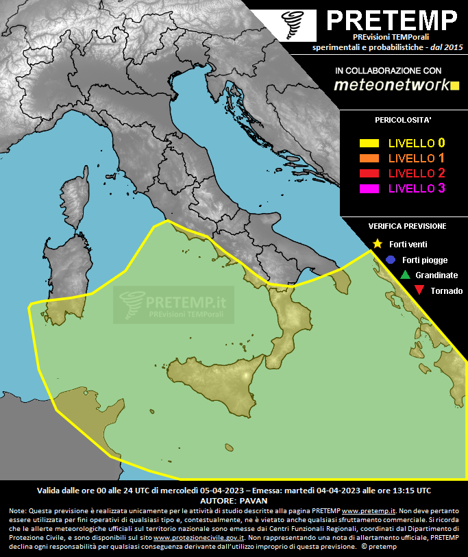 Mappa previsione del 05 aprile 2023
