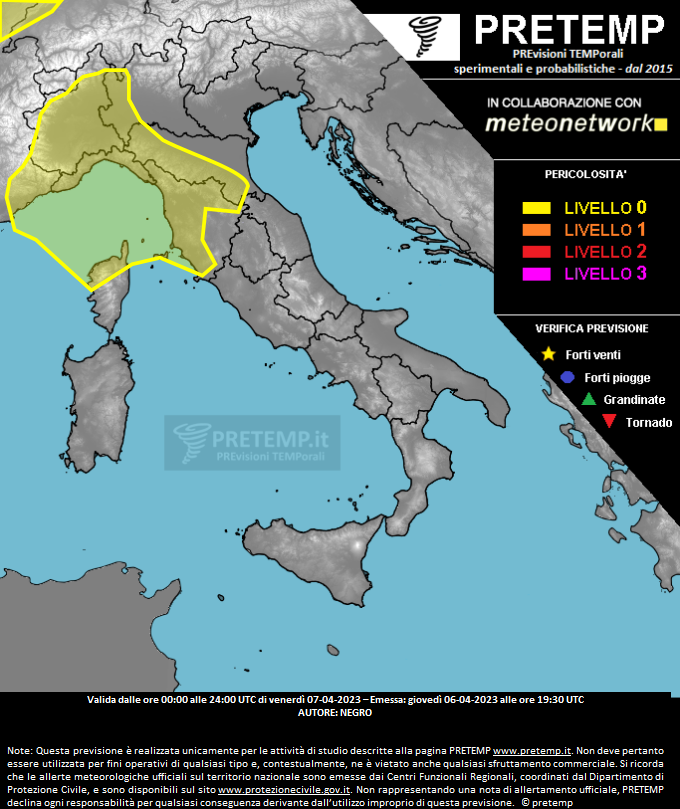 Mappa previsione del 07 aprile 2023
