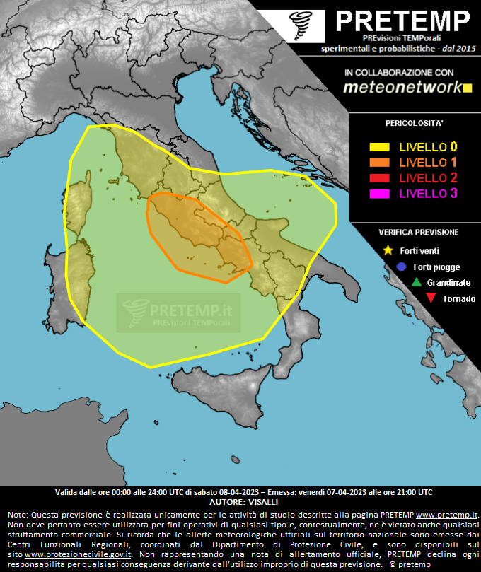Mappa previsione del 08 aprile 2023