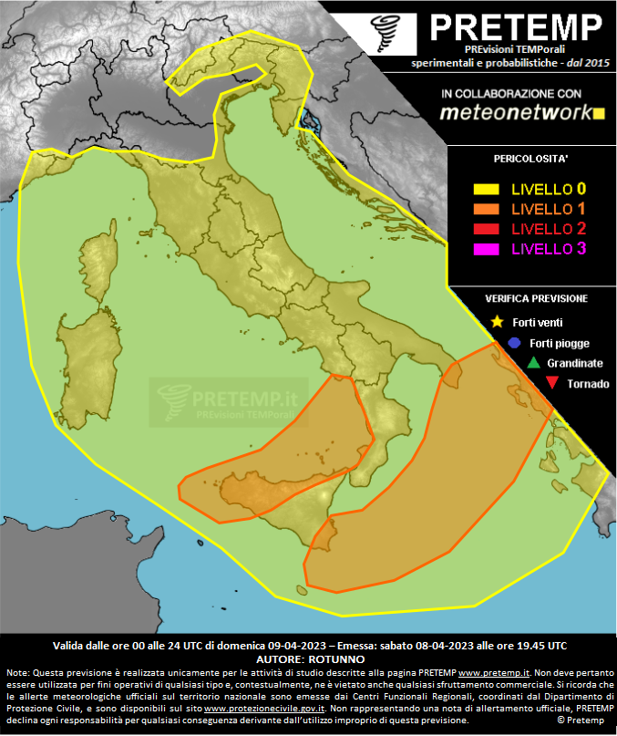 Mappa previsione del 09 aprile 2023