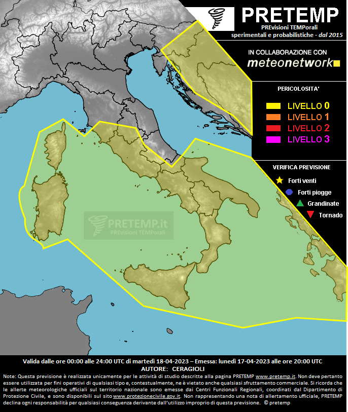 Mappa previsione del 18 aprile 2023