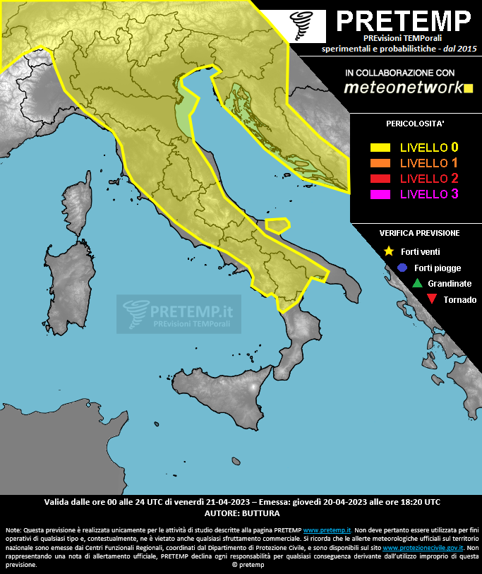 Mappa previsione del 21 aprile 2023