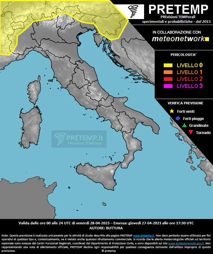 Mappa previsione del 28 aprile 2023