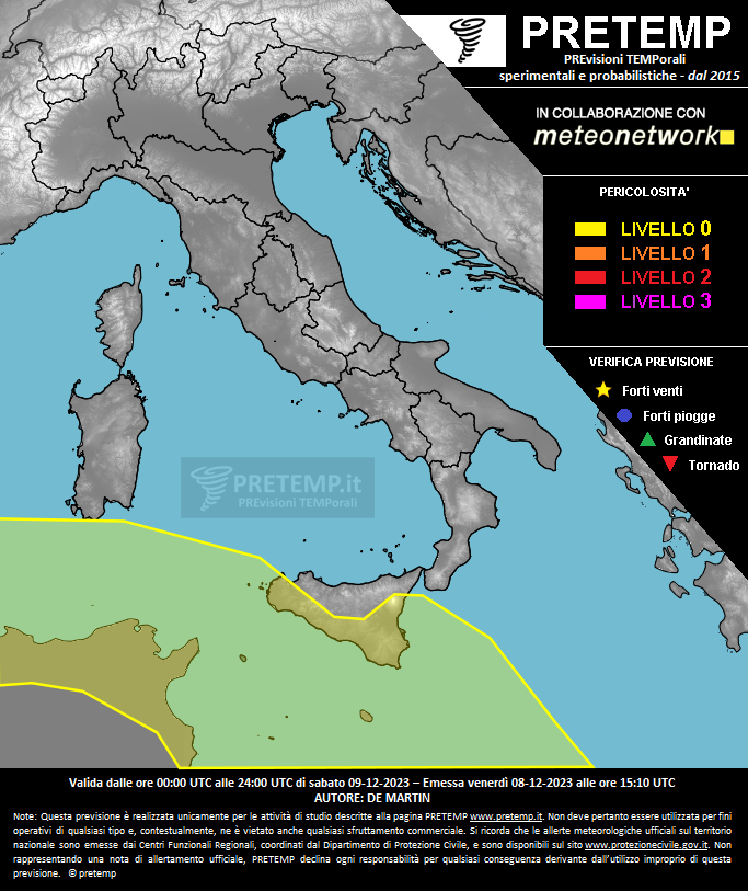 Mappa previsione del 09 dicembre 2023