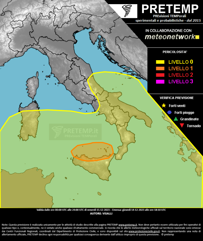 Mappa previsione del 15 dicembre 2023