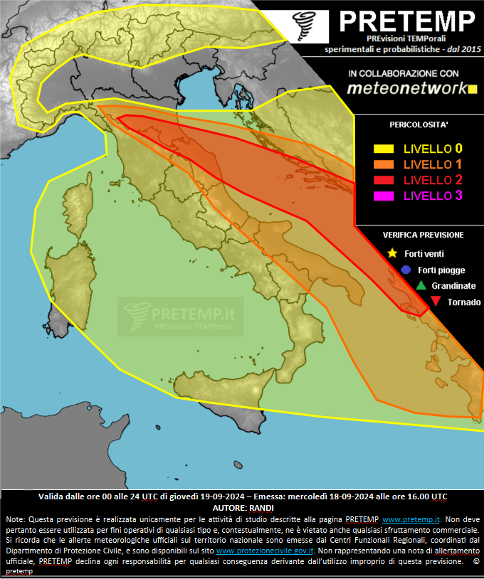 Mappa previsione del 19 settembre 2024