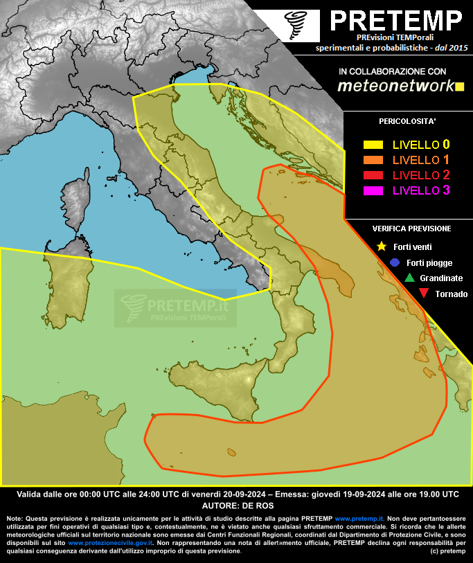 Mappa previsione del 20 settembre 2024