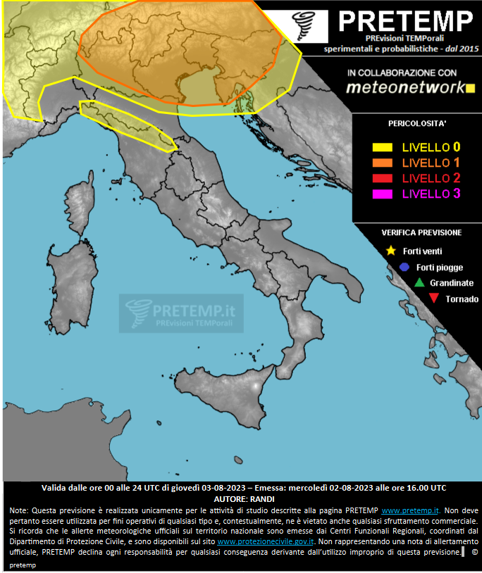 Mappa previsione del 03 agosto 2023