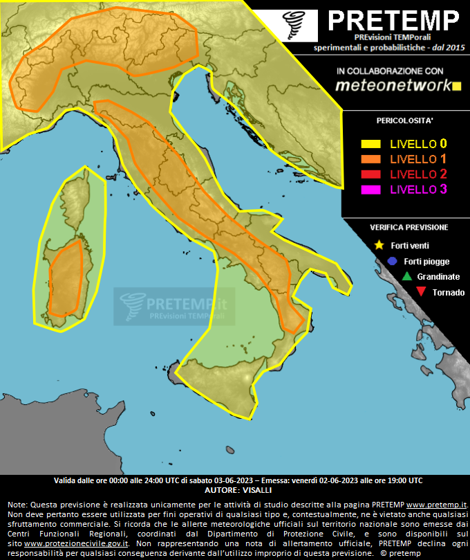 Mappa previsione del 03 giugno 2023