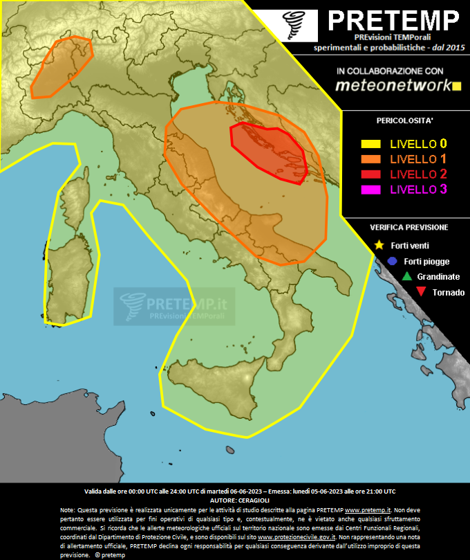 Mappa previsione del 06 giugno 2023