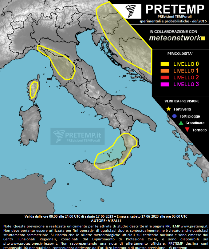 Mappa previsione del 17 giugno 2023