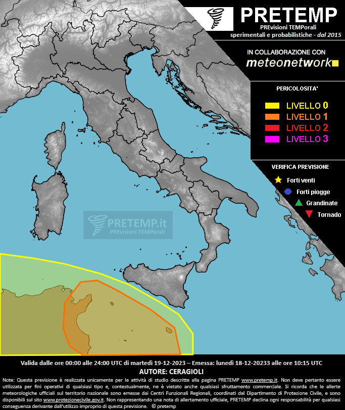 Mappa previsione del 19 dicembre 2023
