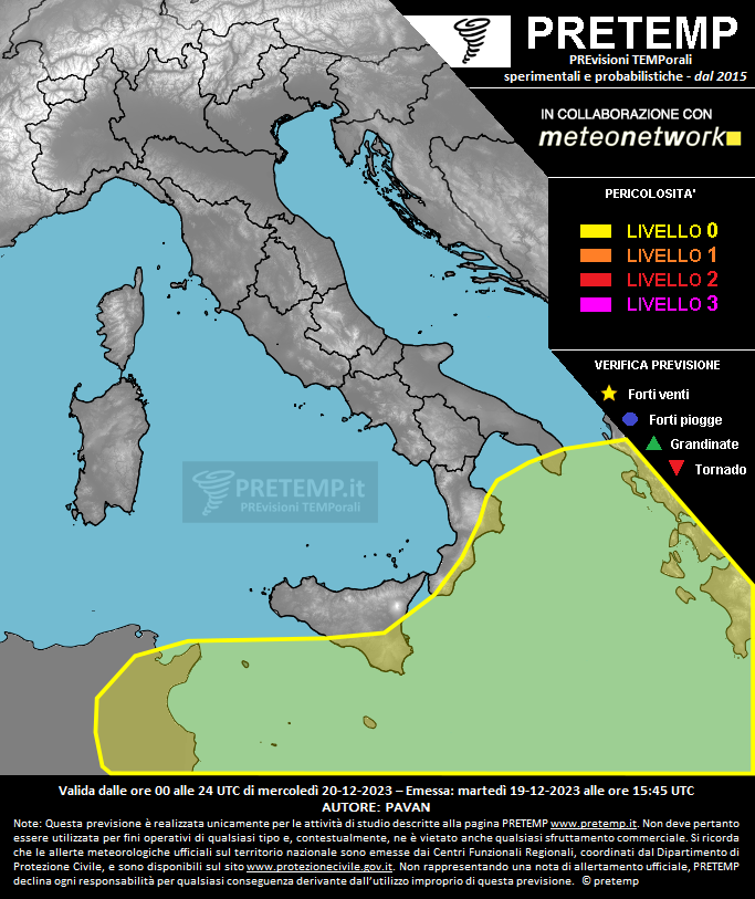 Mappa previsione del 20 dicembre 2023