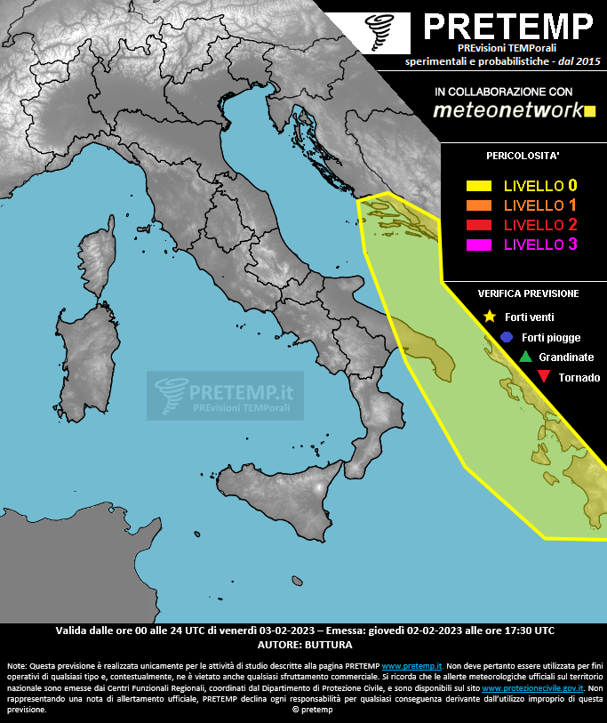Mappa previsione del 03 febbraio 2023