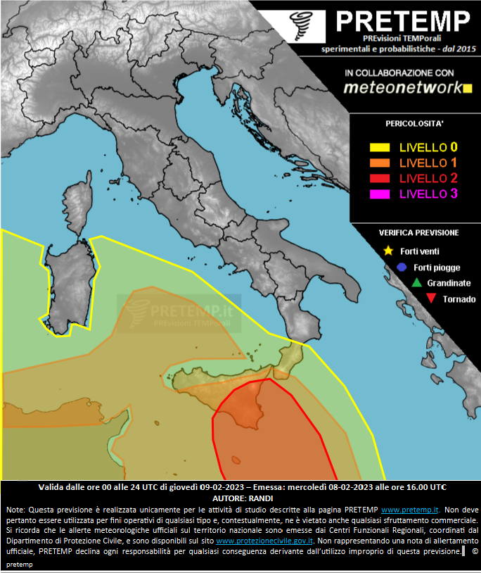 Mappa previsione del 09 febbraio 2023