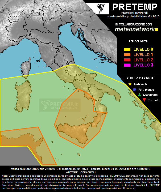 Mappa previsione del 02 maggio 2023