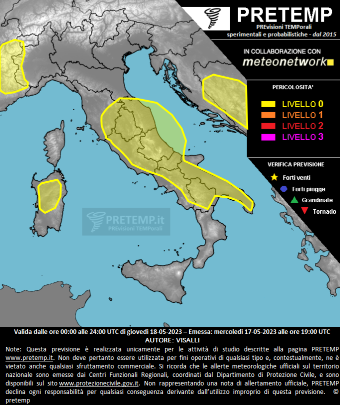 Mappa previsione del 18 maggio 2023