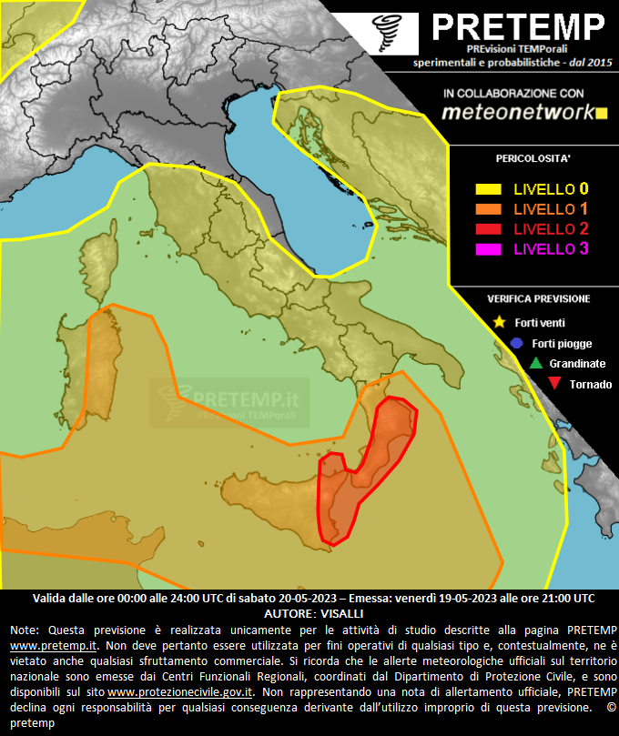 Mappa previsione del 20 maggio 2023