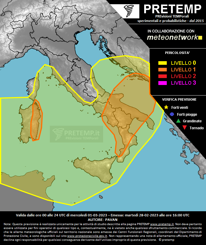Mappa previsione del 01 marzo 2023