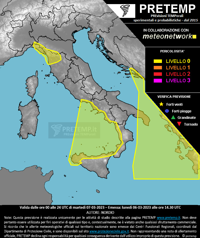 Mappa previsione del 07 marzo 2023