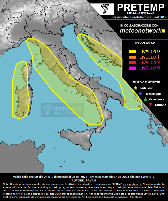 Mappa previsione del 08 marzo 2023