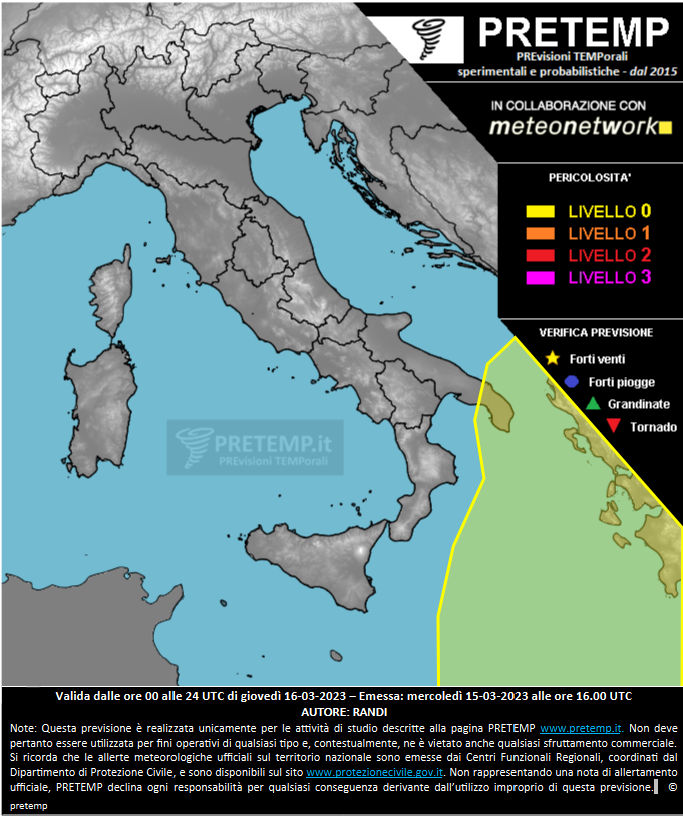 Mappa previsione del 16 marzo 2023