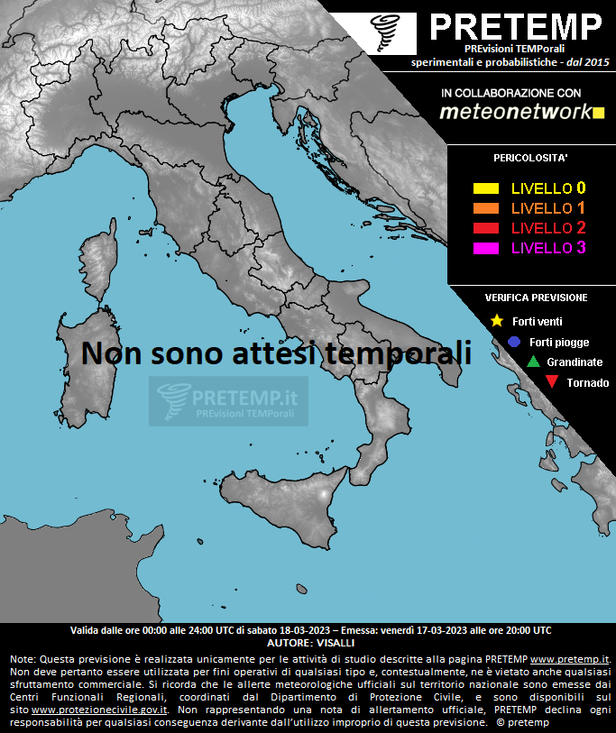 Mappa previsione del 18 marzo 2023