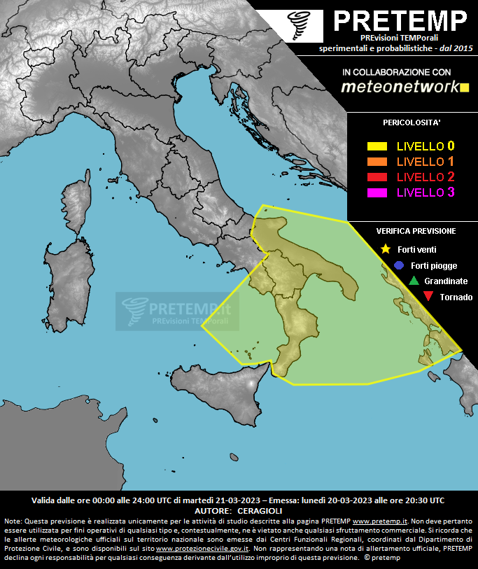 Mappa previsione del 21 marzo 2023