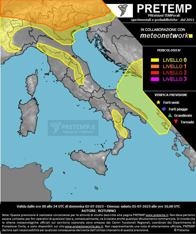 Mappa previsione del 02 luglio 2023