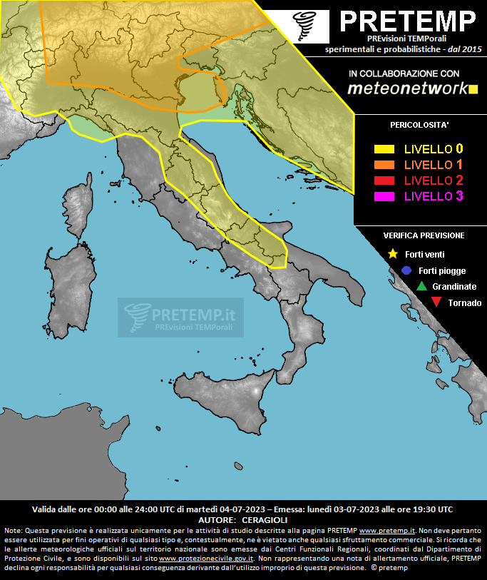 Mappa previsione del 04 luglio 2023