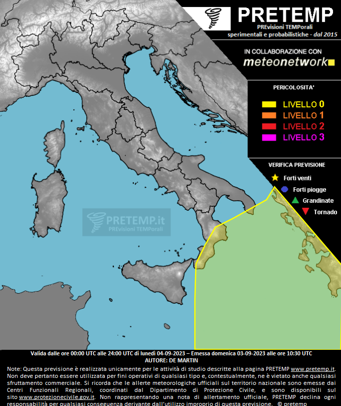 Mappa previsione del 04 settembre 2023