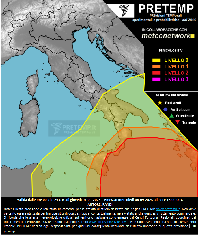 Mappa previsione del 07 settembre 2023