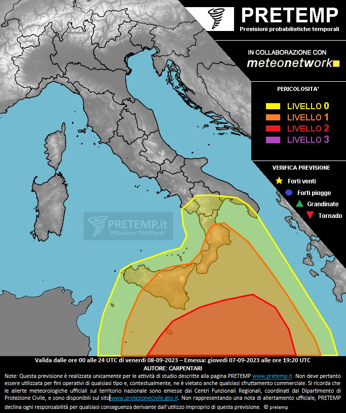 Mappa previsione del 08 settembre 2023