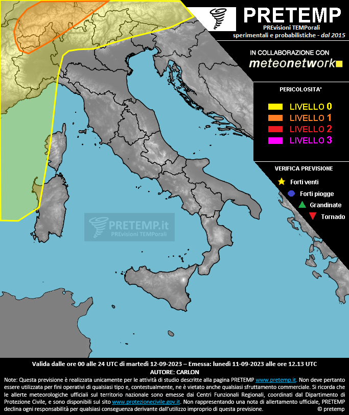 Mappa previsione del 12 settembre 2023