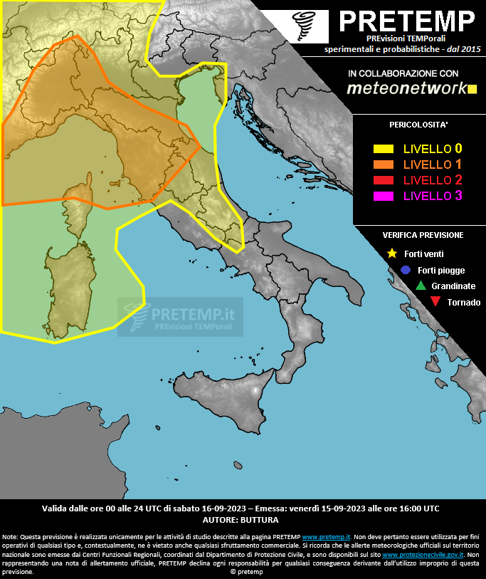 Mappa previsione del 16 settembre 2023