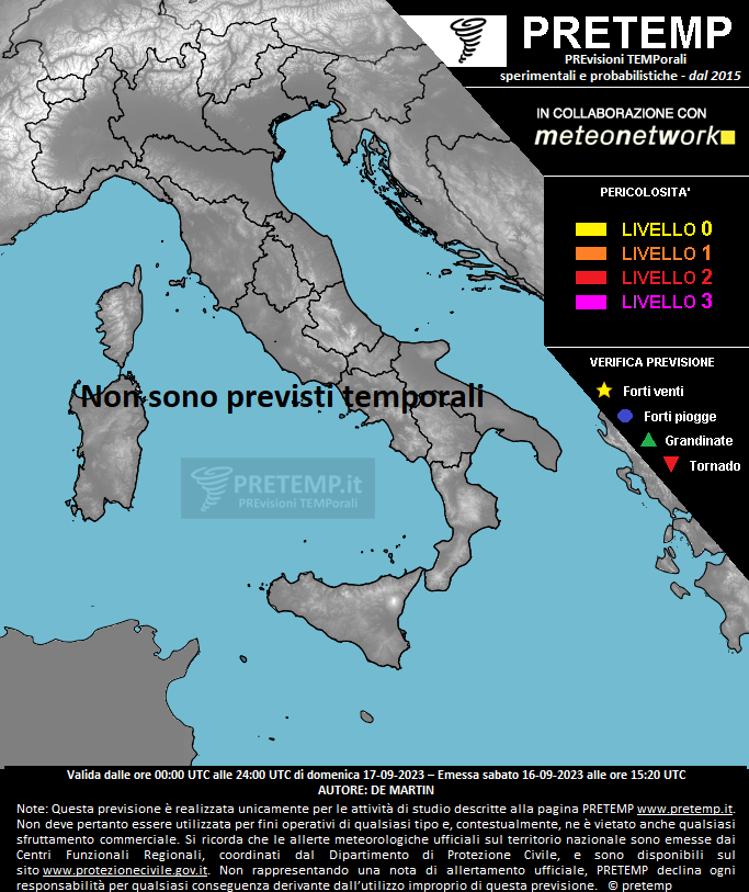 Mappa previsione del 17 settembre 2023