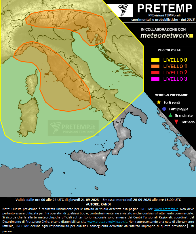 Mappa previsione del 21 settembre 2023