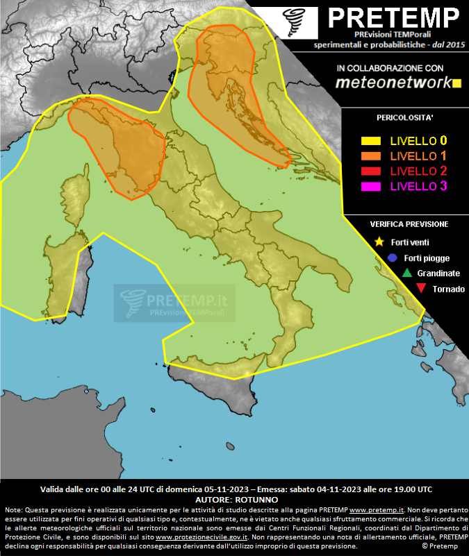 Mappa previsione del 05 novembre 2023