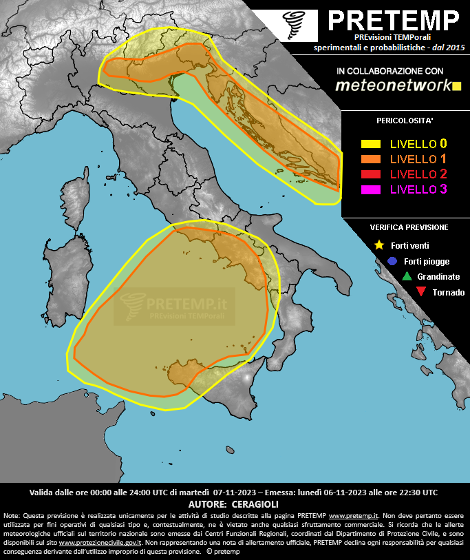 Mappa previsione del 07 novembre 2023