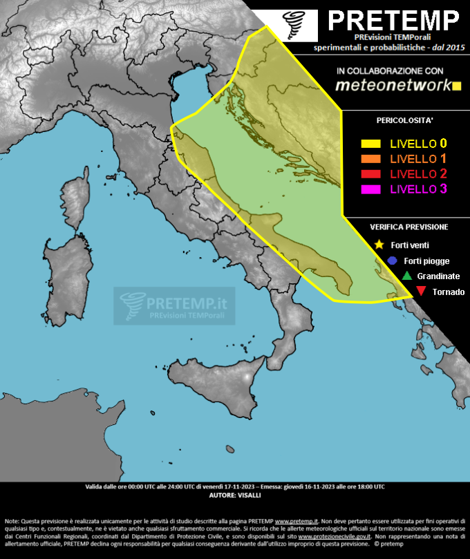 Mappa previsione del 17 novembre 2023