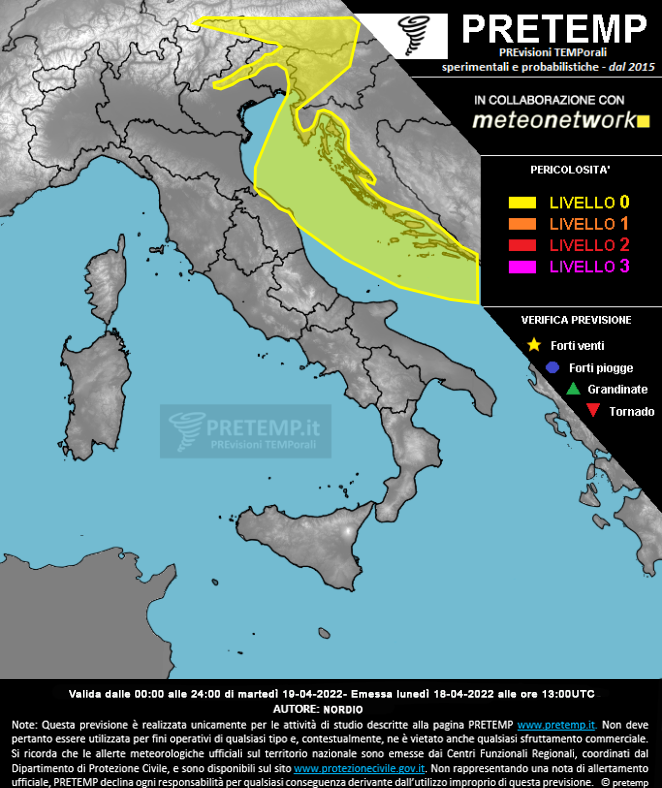 Mappa previsione del 19 aprile 2022