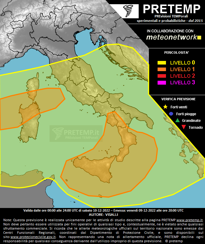 Mappa previsione del 10 dicembre 2022
