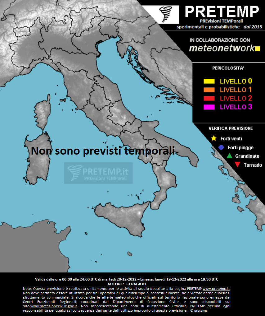 Mappa previsione del 20 dicembre 2022
