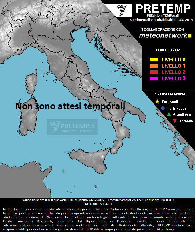 Mappa previsione del 24 dicembre 2022